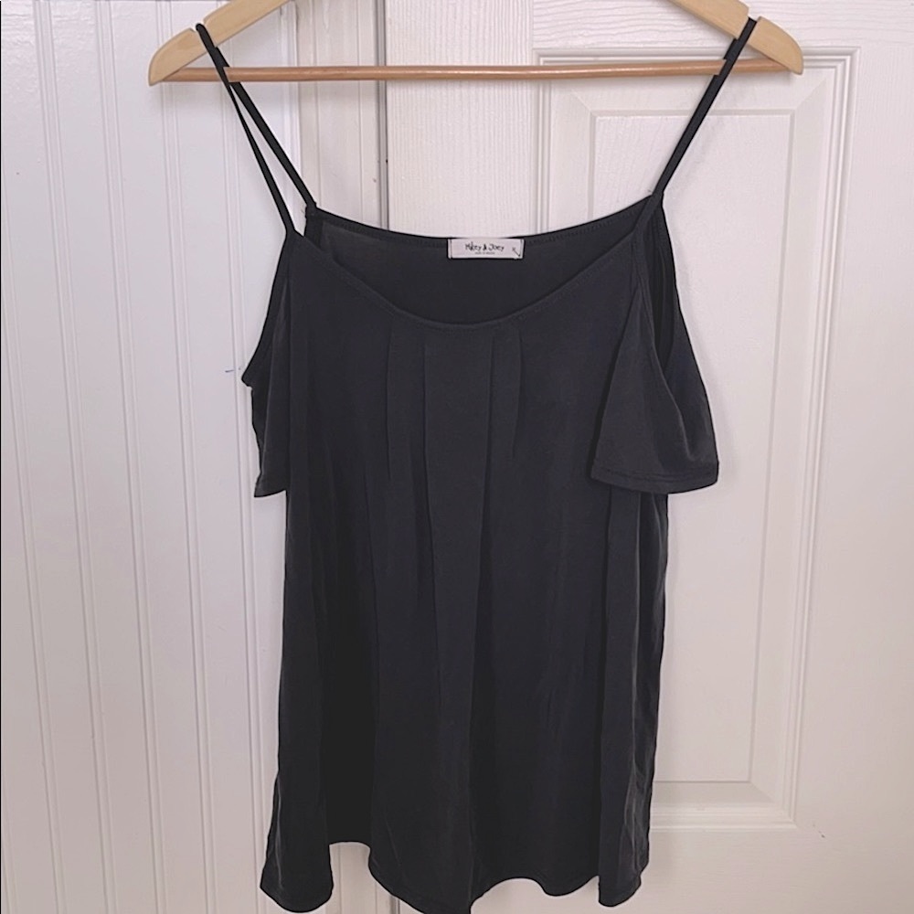 Black cold shoulder top